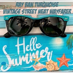 🦋RAY-BAN “RARE” BAUSCH LOMB VINTAGE STREET NEAT TURQUOISE WAYFARER EXCELLENT